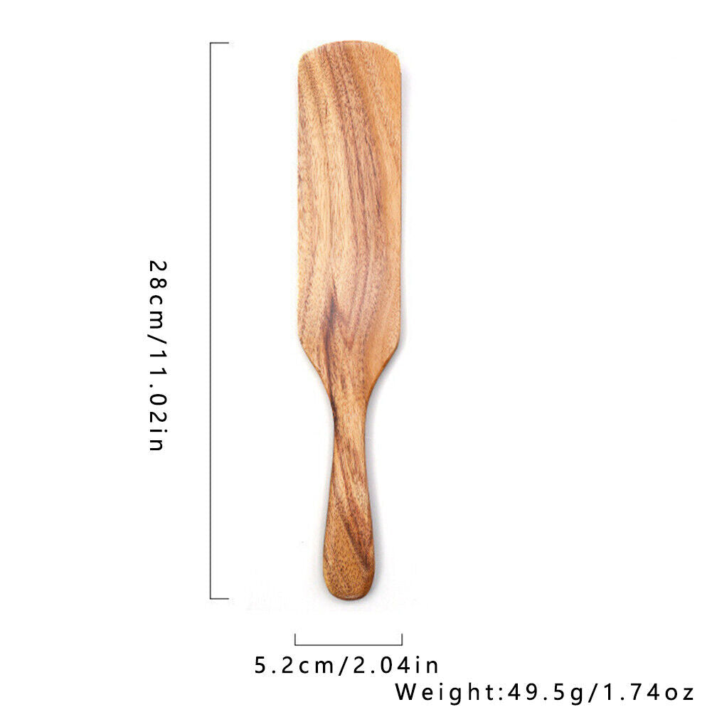 US 1-2 Set of 5 Pcs Nice-nook Spurtles Cook Kitchen Tool Wooden Non Stick Spoon