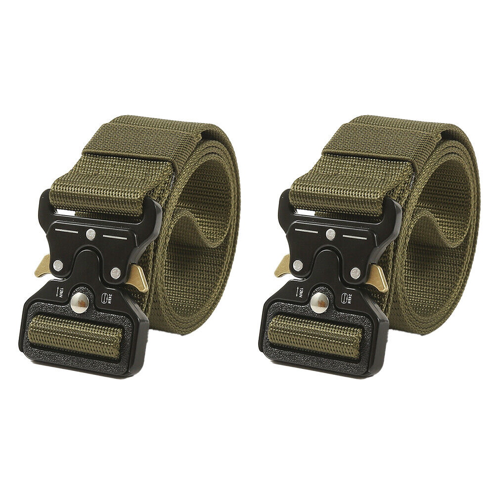 US 2-4 Pcs Military Tactical Belt Army Adjustable Quick Release Heavy Duty Belts