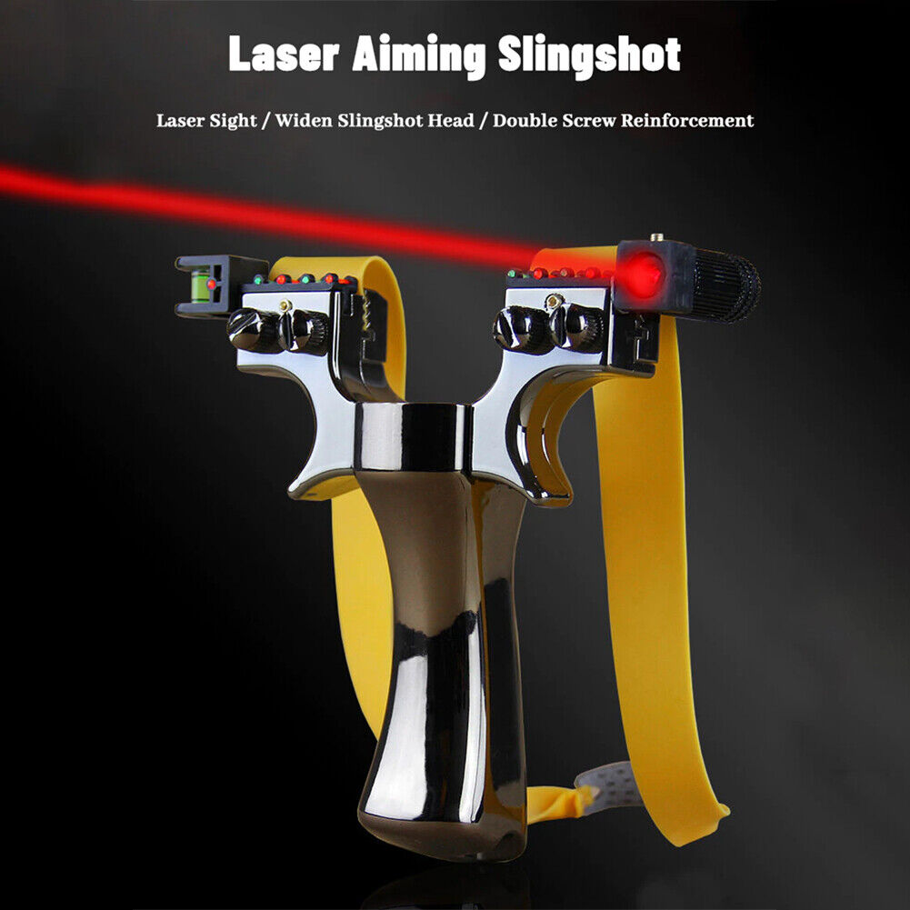 US 2-4 Pcs Professional Catapult Laser Slingshot Hunting Rubber Aim Point Target