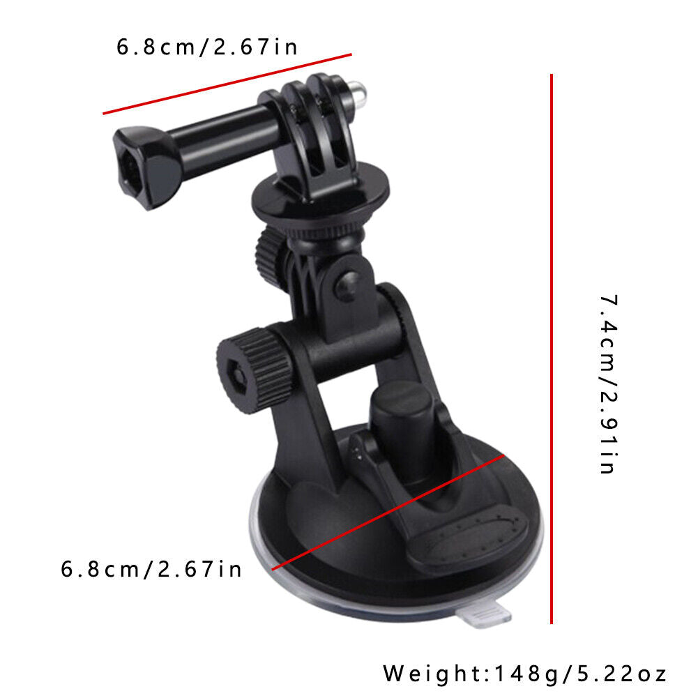 US 2-4Pc Adjustable Windshield Suction Cup CarMount Action Camera Bracket Holder