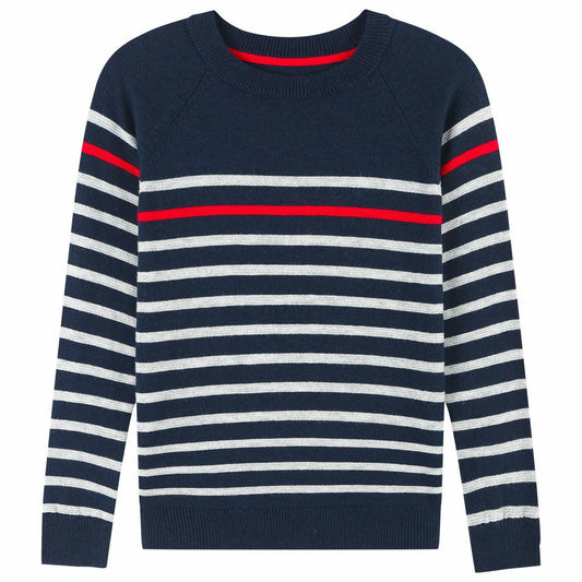 Sweater for Kid Baby Boy Toddler Soft Cute Crew Neck Stripe Long Sleeve Pullover