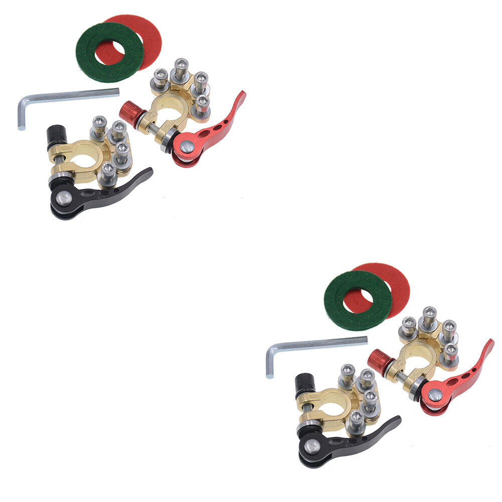 US 2-4 Pcs Car Battery Terminals Connector Clamp Quick Release Adjust Disconnect