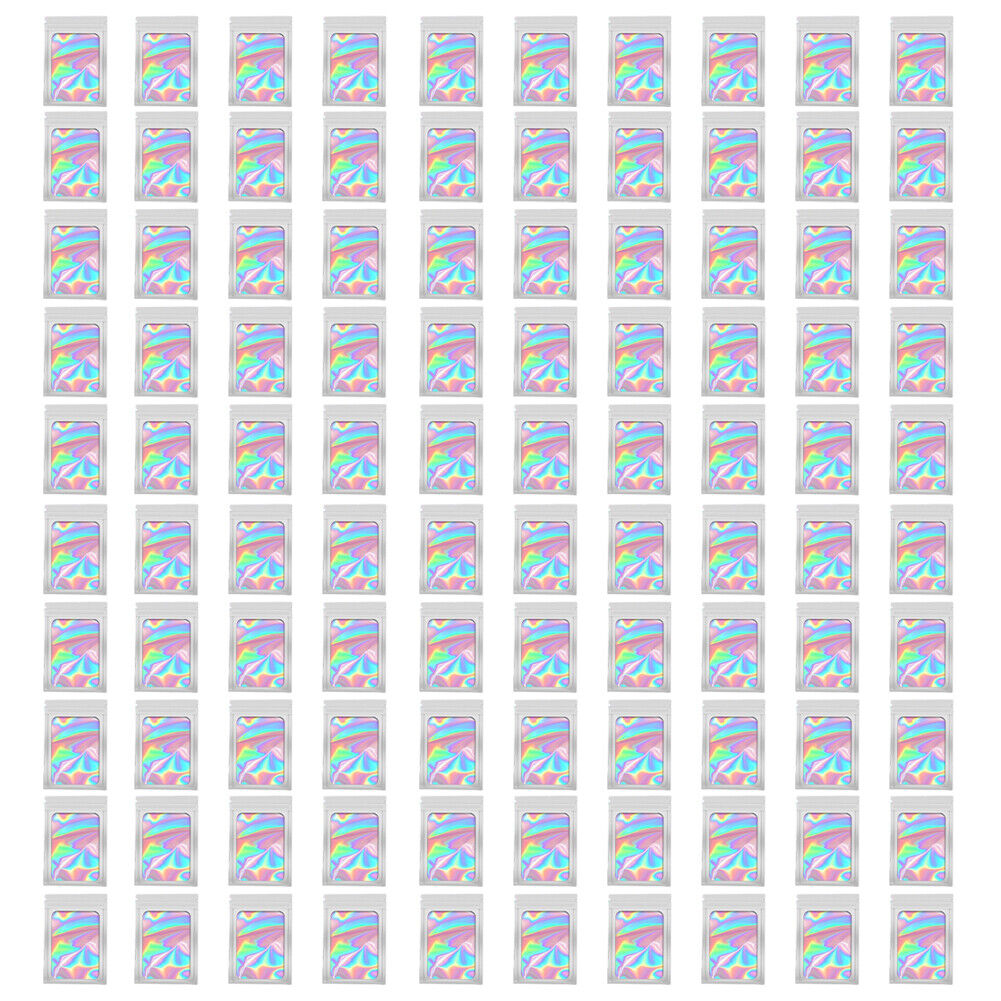 US 100-200 Pcs Smell Proof Mylar Bag Holographic Resealable Foil Pouch 4x6''