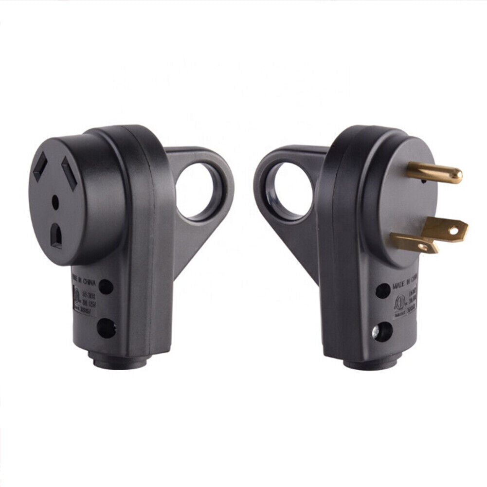 US 125/250v 50 Amp RV Camper Power Adapter Set of Male+Female Connector Yellow