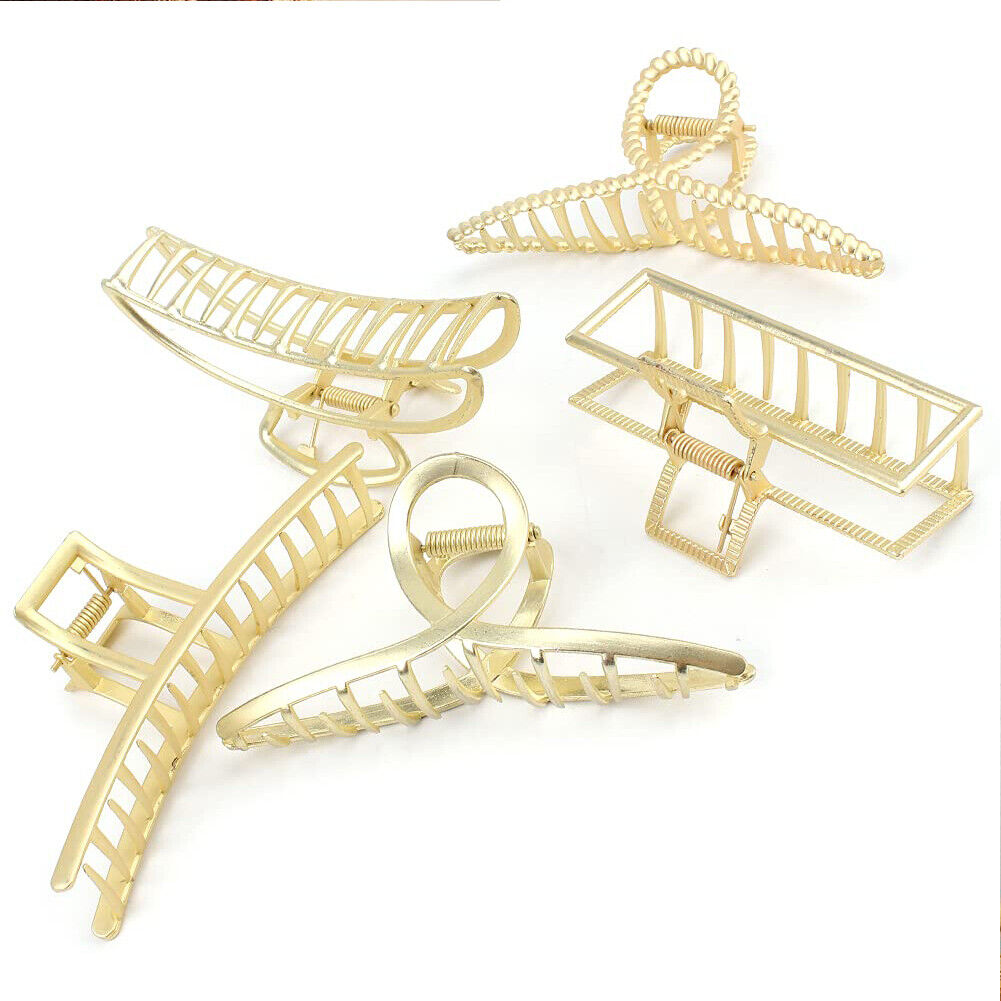 US 5-10 Pack Metal Jumbo Hair Claw Clip Large Strong Hold for Thick Hair Nonslip