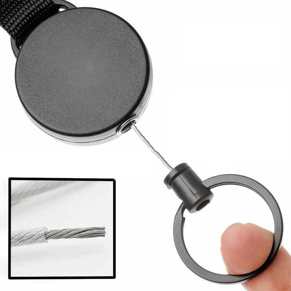 US 1-2Pc Retractable Key Chain Multifunctional Carabiner Badge Holder Anti Lost