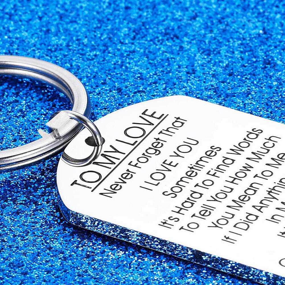 US 1-2 Pack Valentine's Day Gift For Girlfriend Wife Keychain & Necklace To Tag