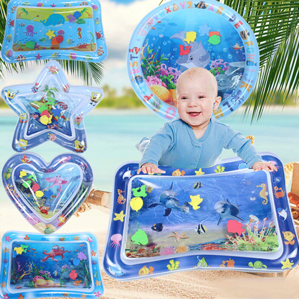 US Inflatable Tummy Time Premium Infant Water Mat Strengthen Baby Muscle Growth