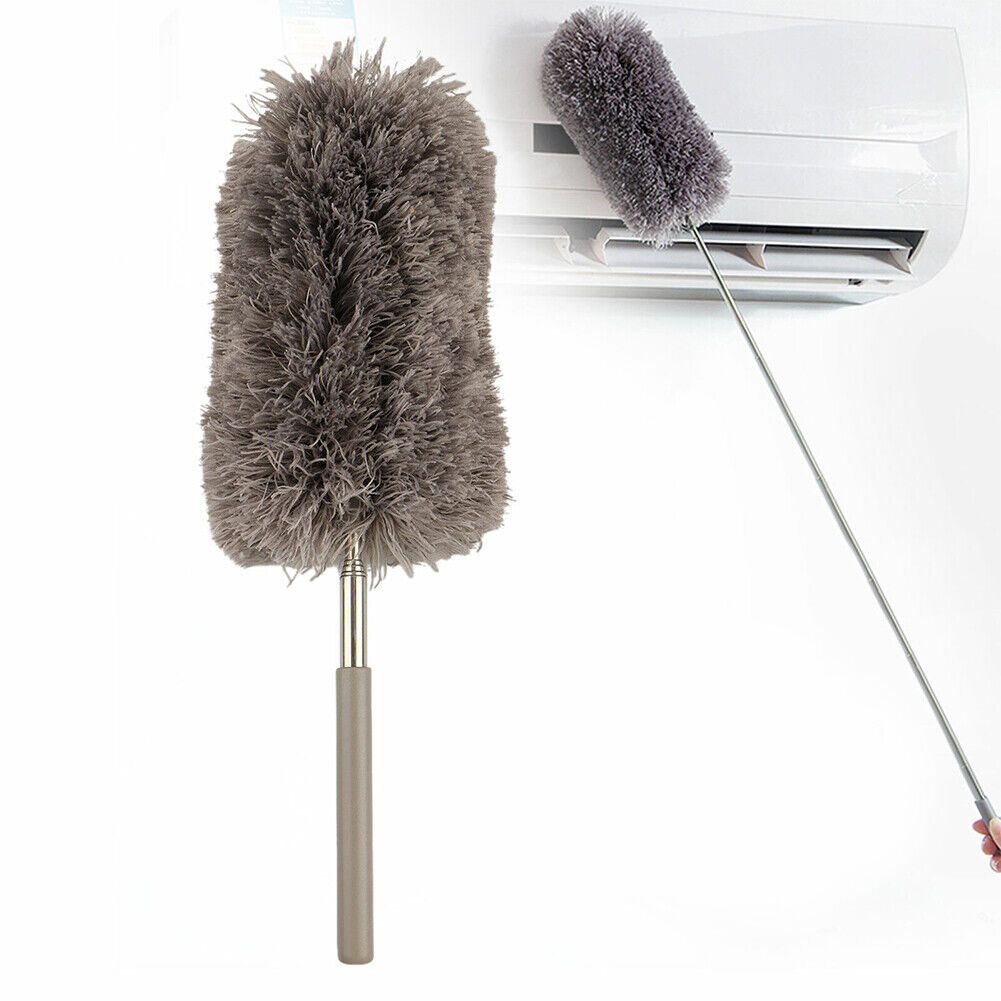 US 1-2 Pcs Adjustable Microfiber Feather Duster Extend Brush Household Cleaning