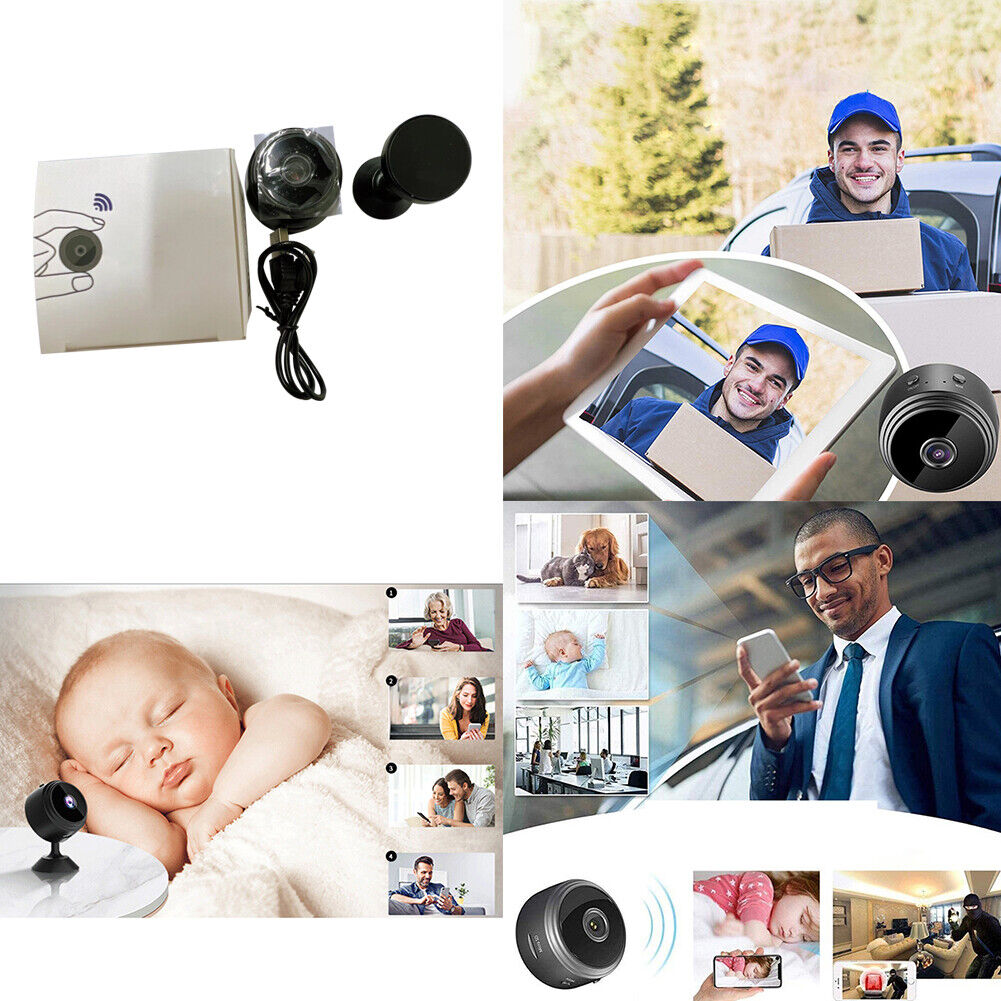 US 1-2 Pc Mini Camera WiFi Home Security Hidden Nanny Cam Audio Live Feed Audio