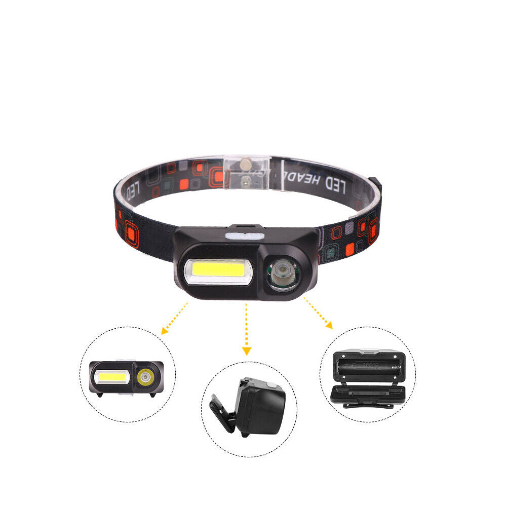 US 2-4 Pcs Headlamp Headlight Rechargeable Head Lamp Torch Flashlight Waterproof