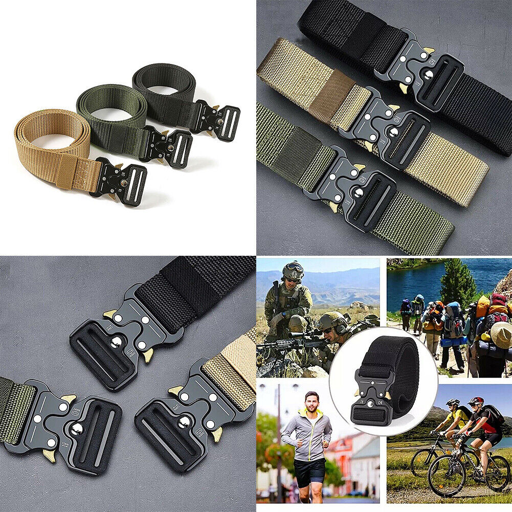 US 2-4 Pcs Military Tactical Belt Army Adjustable Quick Release Heavy Duty Belts