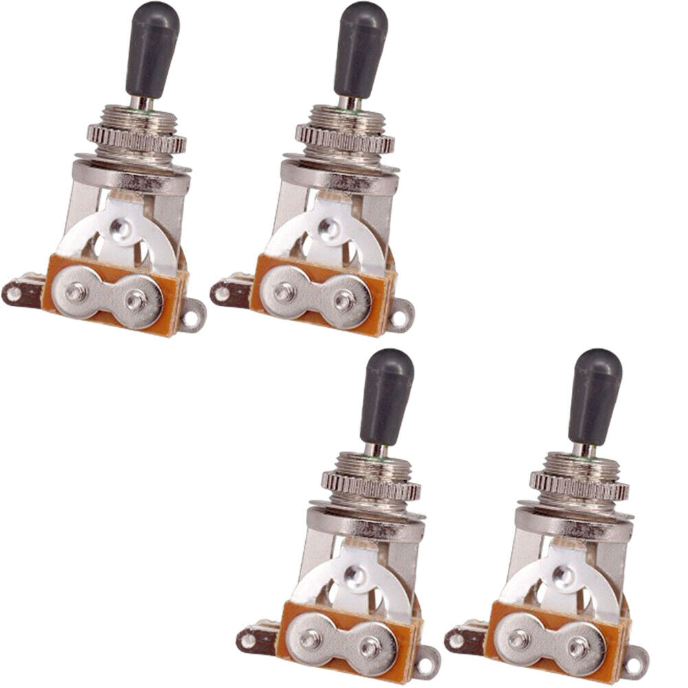 US 2-4 Pc Les Paul Guitar 3 Way Short-Frame Toggle Switch Pickup Brass Metal Tip