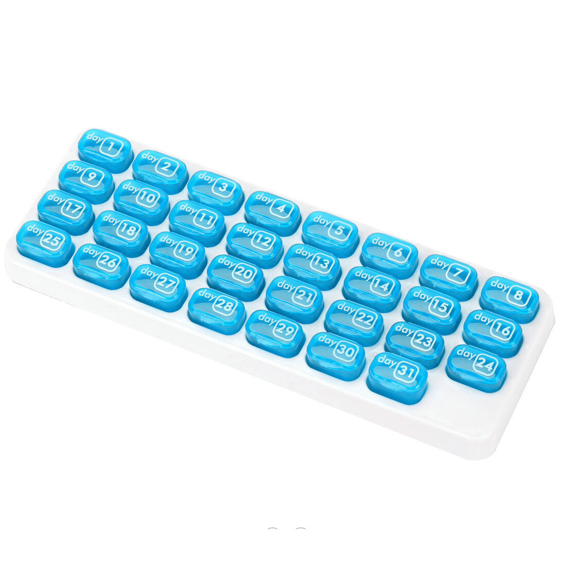 US 31 Day Monthly Pill Organizer Medication Pod Compartment Planner Box Plastic