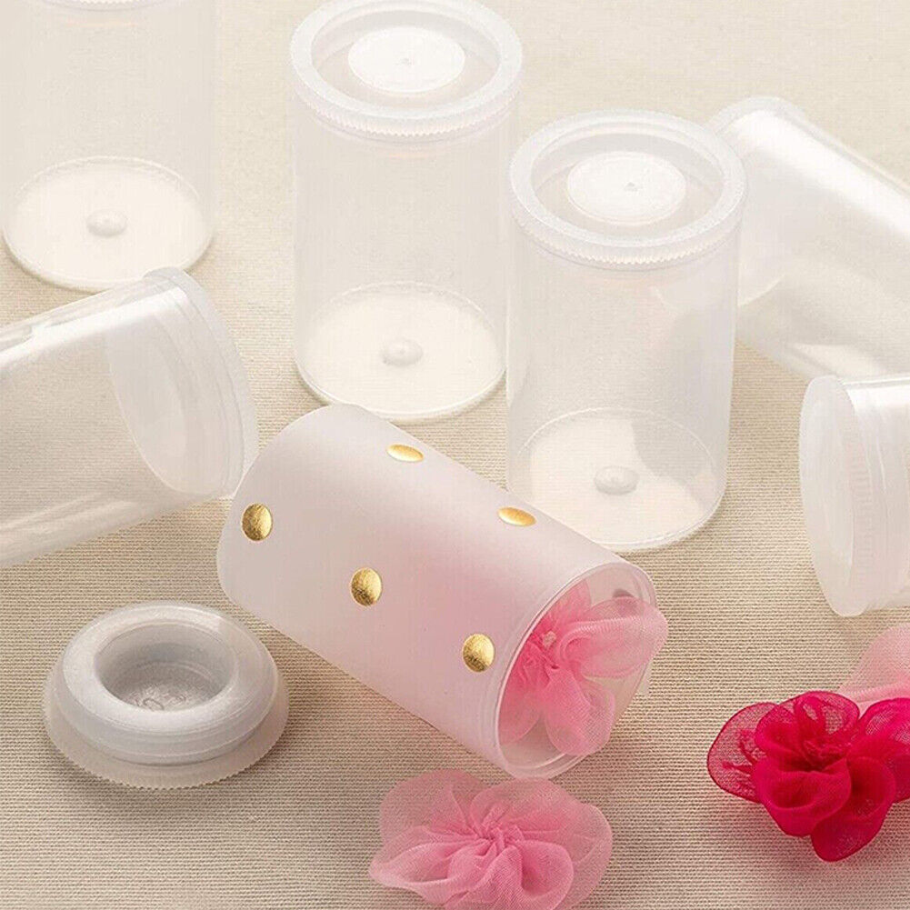 US 50-100 Pack Clear Film Canisters with Caps for 35mm Storage Small Accessories