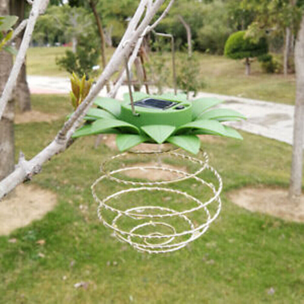 US 2-4Pc 24-LED Pineapple Hanging Lamp Solar Wind Chimes Garden Decor Waterproof