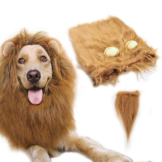 Dog Costume Lion Mane Halloween Costumes for Medium Large Dog with Ears & Tail