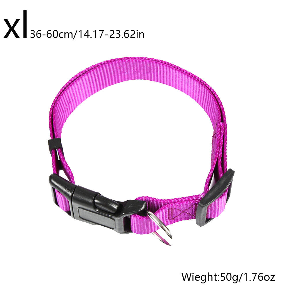 US 4-8 Pack Dog Pet Adjustable Nylon Collar Small Medium L XL With Buckle Puppy