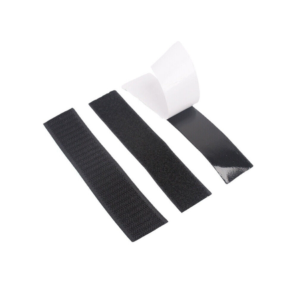 US 40-80 Pack Hook and Loop Strips with Adhesive, 1.2 x 4 Inches Black