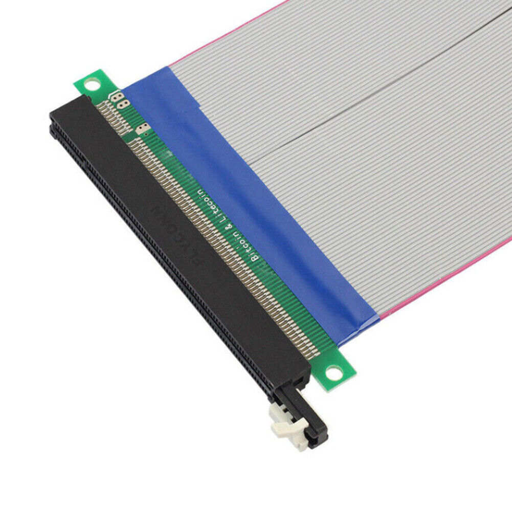 US 1-2 Pc PCI-E Express 16X-16X Power Riser Extender Card Molex IDE Ribbon Cable