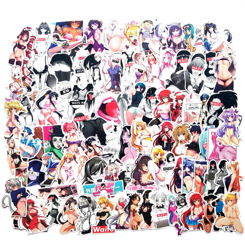 US 100-200 Pcs Sexy Anime Stickers Waifu Girl Explicit Beautiful Gorgeous Vinyl
