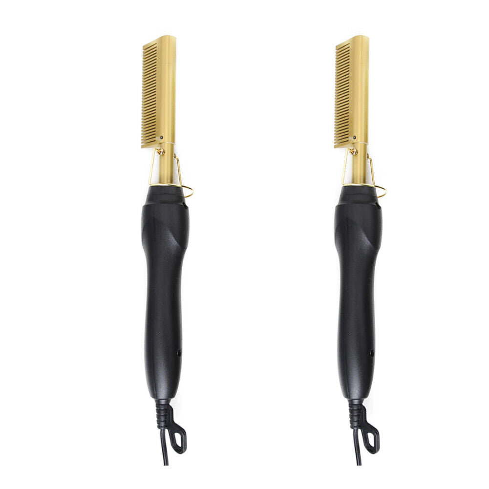 US 1-2 Pack Hair Straightener Electric Heating Portable Travel Anti-Scald Beard