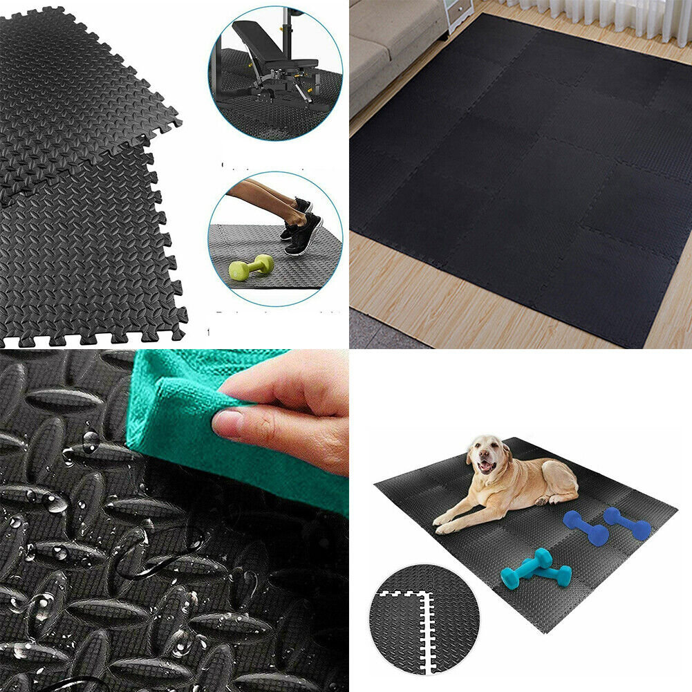 US 10 Pack EVA Foam Exercise Floor Mat Gym Flooring Fitness Yoga Workout 24"x24"