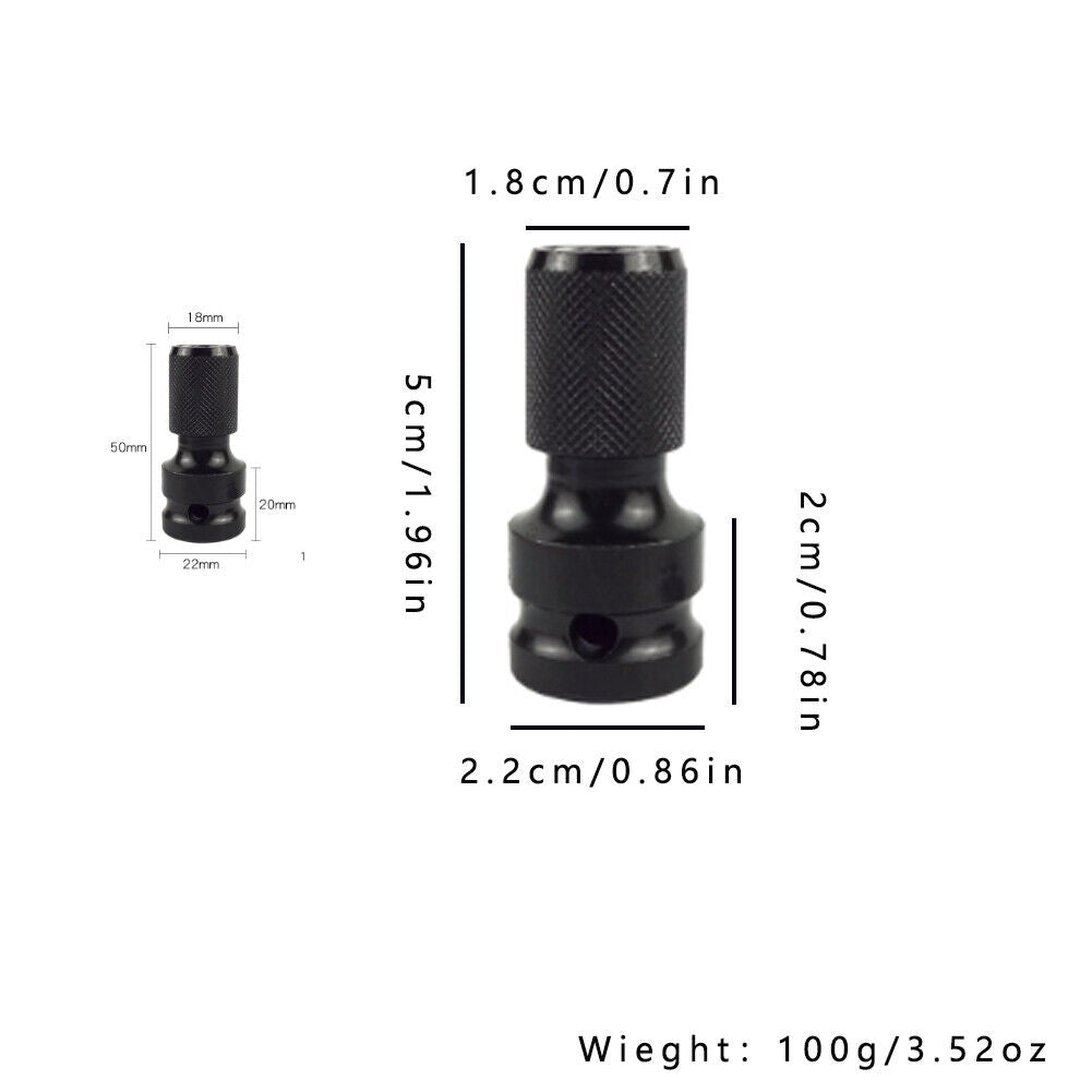 US 2-4 Pcs  1/2" Drive To 1/4" Socket Adapter Hex Drill Chuck Change
