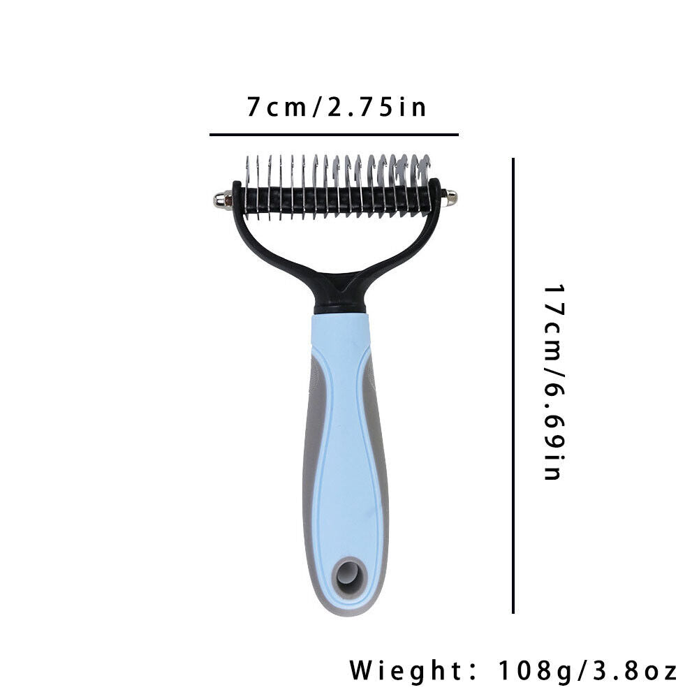 US Professional Pet Grooming Tool 2 Sided Undercoat Dog Cat Shedding Comb Brush