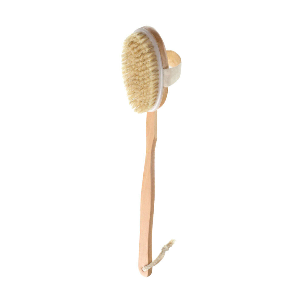 US 2-4 Pcs Premium Natural Bristle Wooden Bath Body Back Dry Skin Brush Scrubber