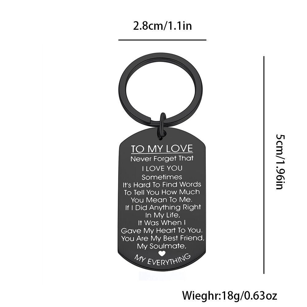 US 1-2 Pack Valentine's Day Gift For Girlfriend Wife Keychain & Necklace To Tag