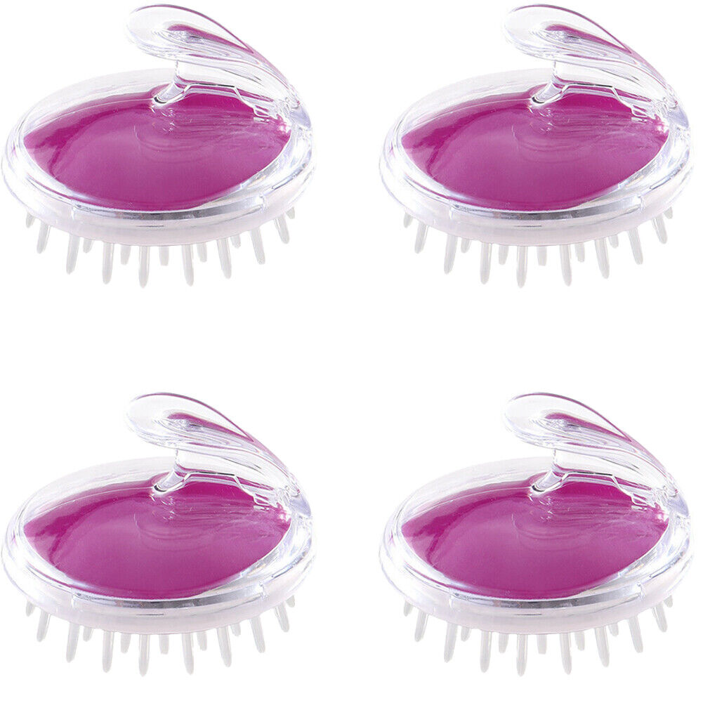 US 2-4 Pcs Silicone Scalp Massager Shampoo Brush Head Comb Bristle Hair Scrubber