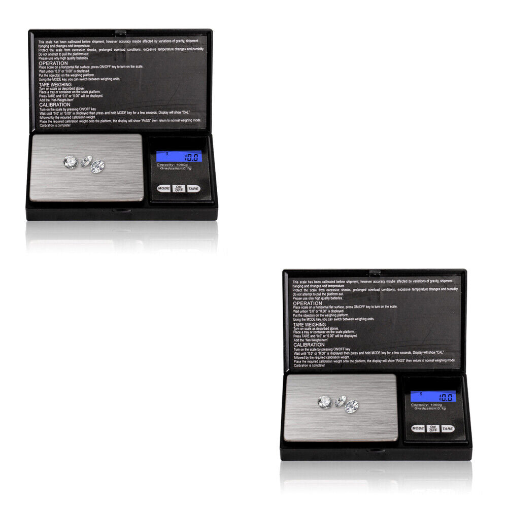 US 1-2 Pcs Digital Weigh Coin Pocket Scale Oz 1000g x 0.1 Grams Scale Precise