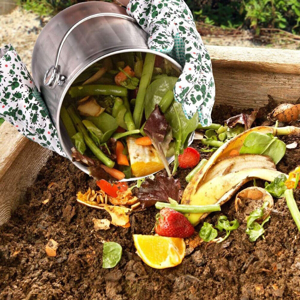 US Kitchen Compost Bin with Lid and 1.3 Gallon Compose Spare Charcoal Filter