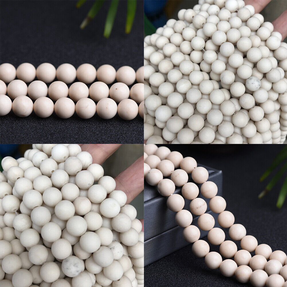 US 3 Strands River Stone Beads 15''Natural Matte Round Gemstone 4 6 8 10mm