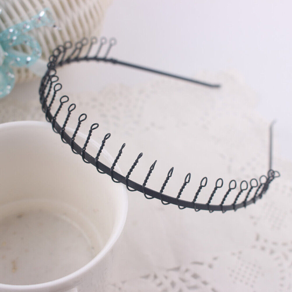 US 10-20 Pack Unisex Hairband Comb Headband Metal Wire with Teeth