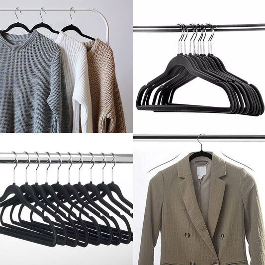 US 50 Pack Premium Velvet Hangers Non Slip Felt Heavy Duty Hangers Home Durable