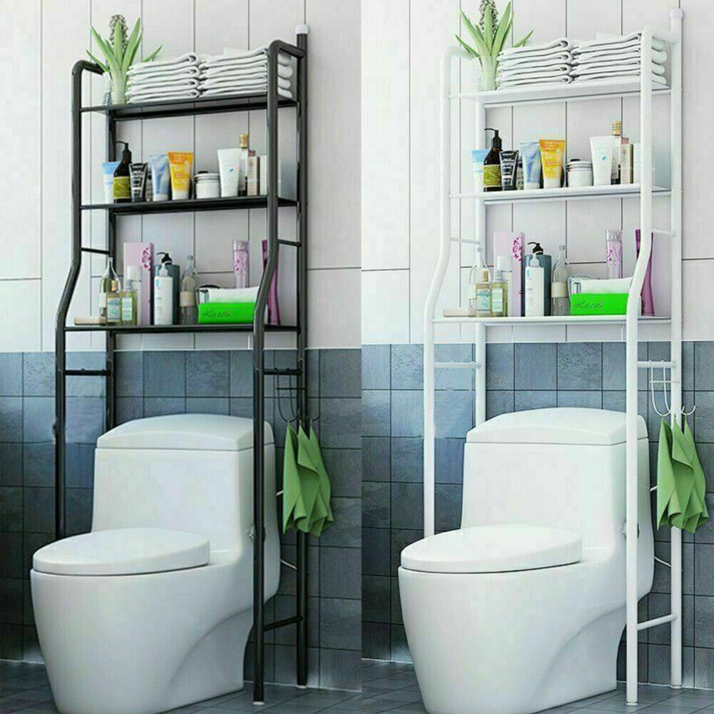 US Over The Toilet Storage Rack 3-Tier Metal Bathroom Shelf Space Saver Rack