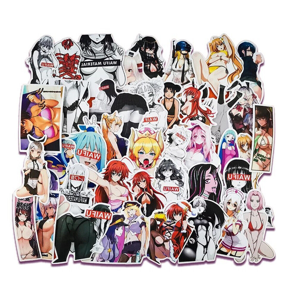 US 100-200 Pcs Sexy Anime Stickers Waifu Girl Explicit Beautiful Gorgeous Vinyl