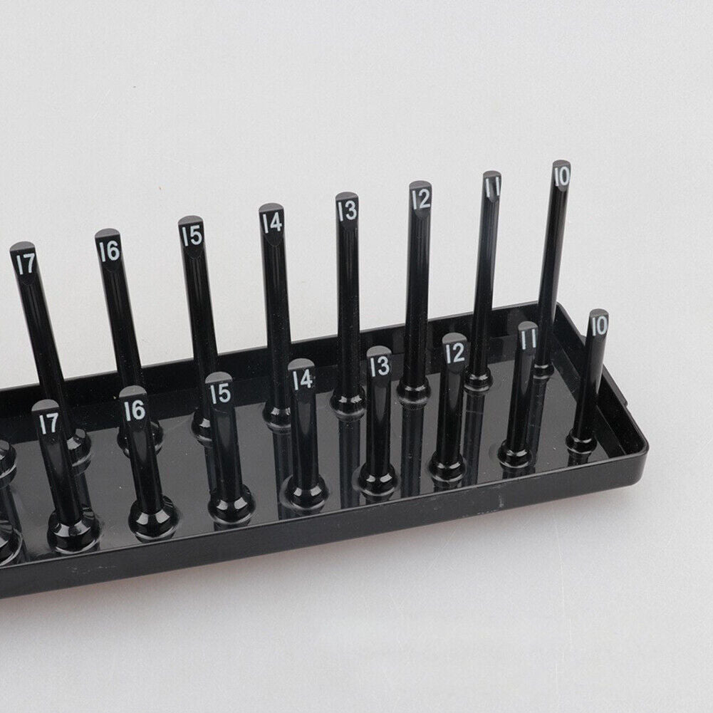 6Pc Socket Organizer Storage Holder Tool Set Tray Rack Metric SAE 1/4" 3/8" 1/2"