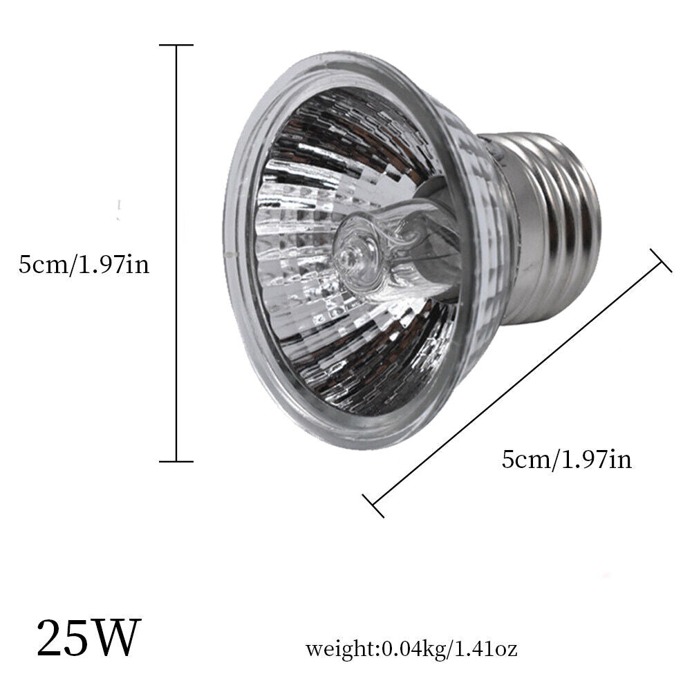 US 2-4 Pc Heat Light Reptile Lamp Amphibian Tank Terrarium Cage 25/50/75W Bulb