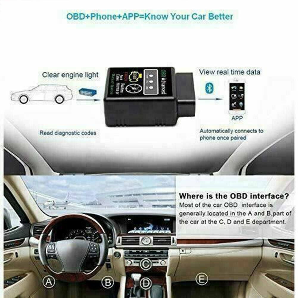 US 1-2 Pack OBD2 Code Scanner Mini ELM327 V2.1 Bluetooth OBDII Diagnostic Tool