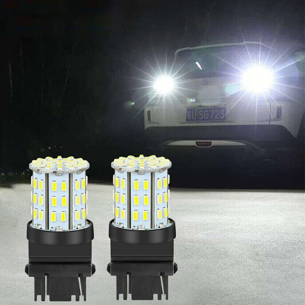 US 8-16 Pcs 3157 3156 64SMD LED Reverse Brake Turn Signal Light Bulb 6000K White