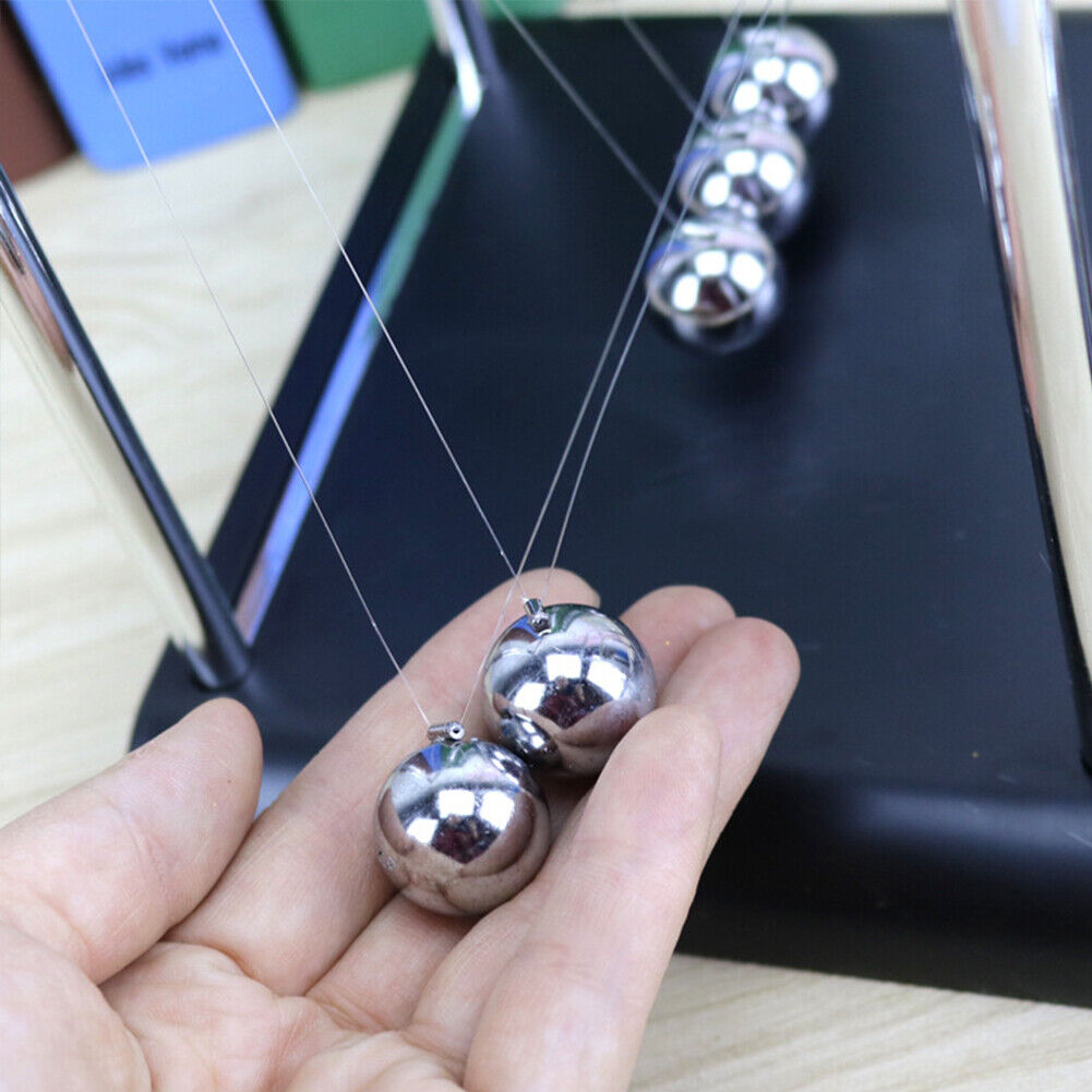US 1-2 Pack Finetons Cradle Pendulum Motion Desk Swinging Kinetic Balls 7 x 6 In