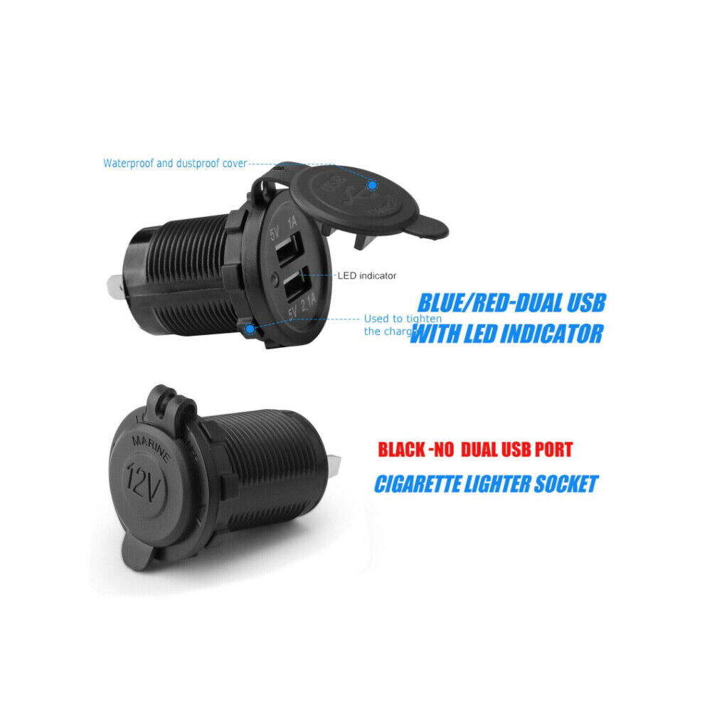 US 2-4 Pcs USB Dual Port Car Phone Quick Charger Socket Adapter Power Outlet 12V