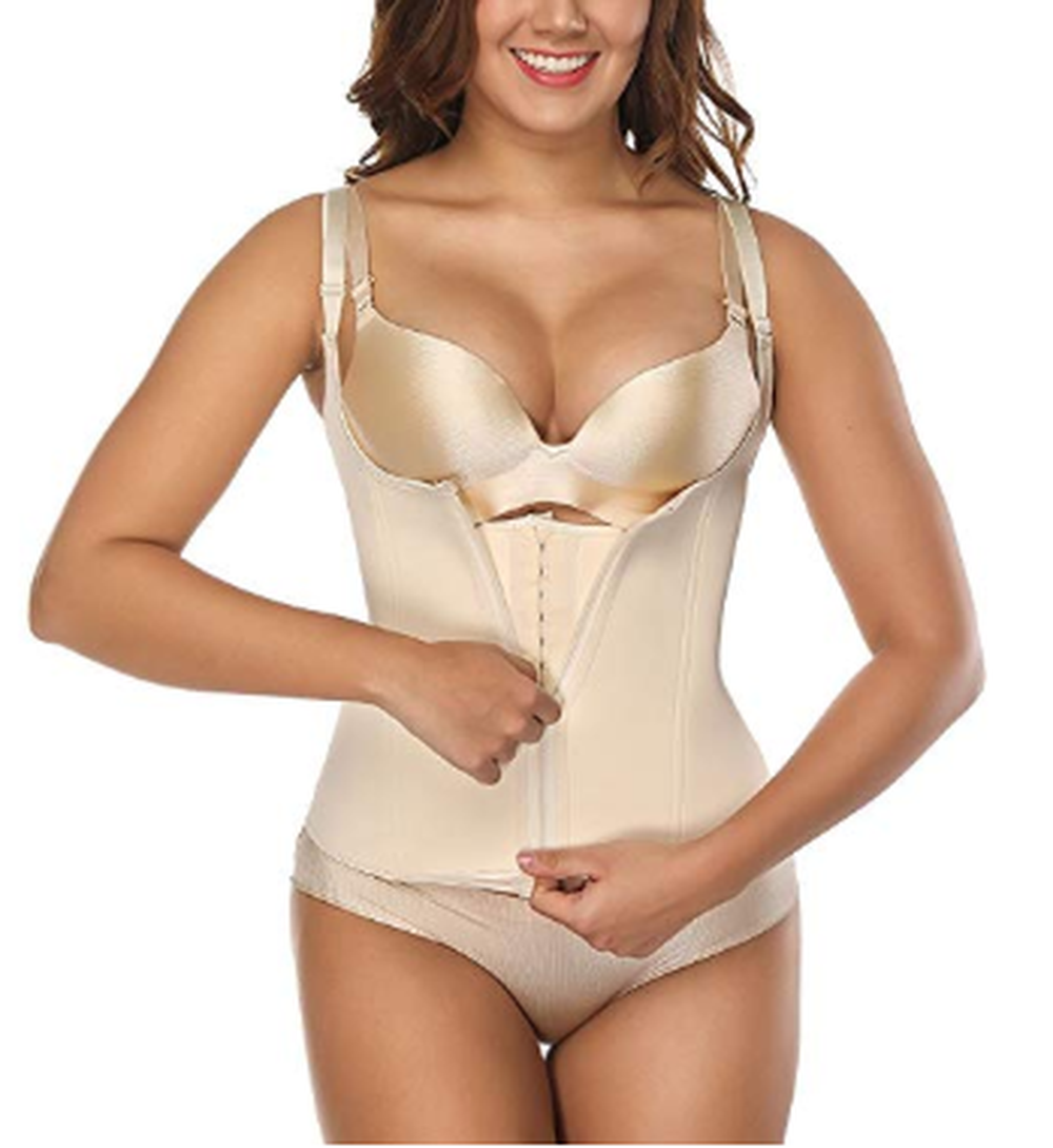 Women's Latex Underbust Training Cincher Workout Waist Trainer Corset 6 Steel