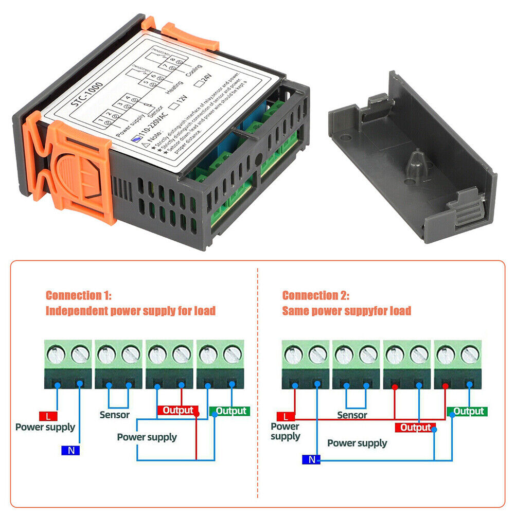 US 1-2 Pack STC-1000 AC 110V Digital Display Temperature Controller Thermostat