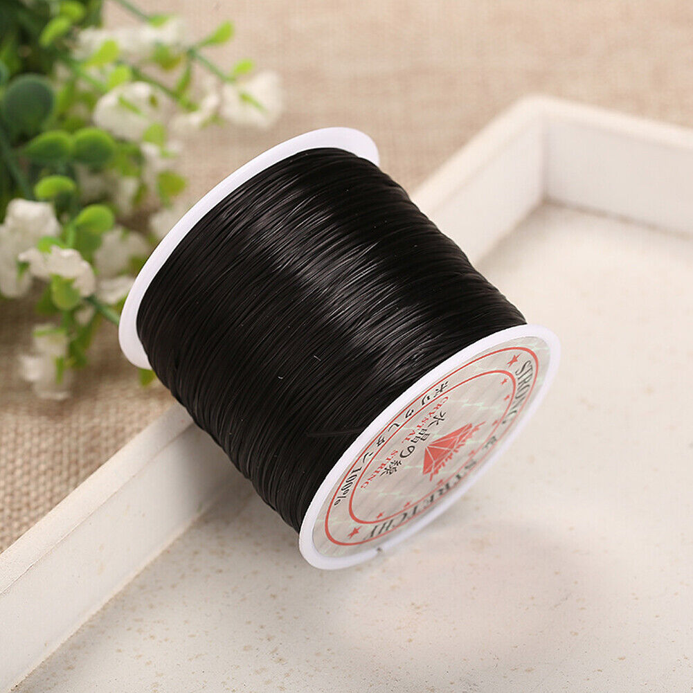 US 1-2 0.5mm Flat Elastic Stretch String Jewelry Making DIY Bracelet Cord Thread