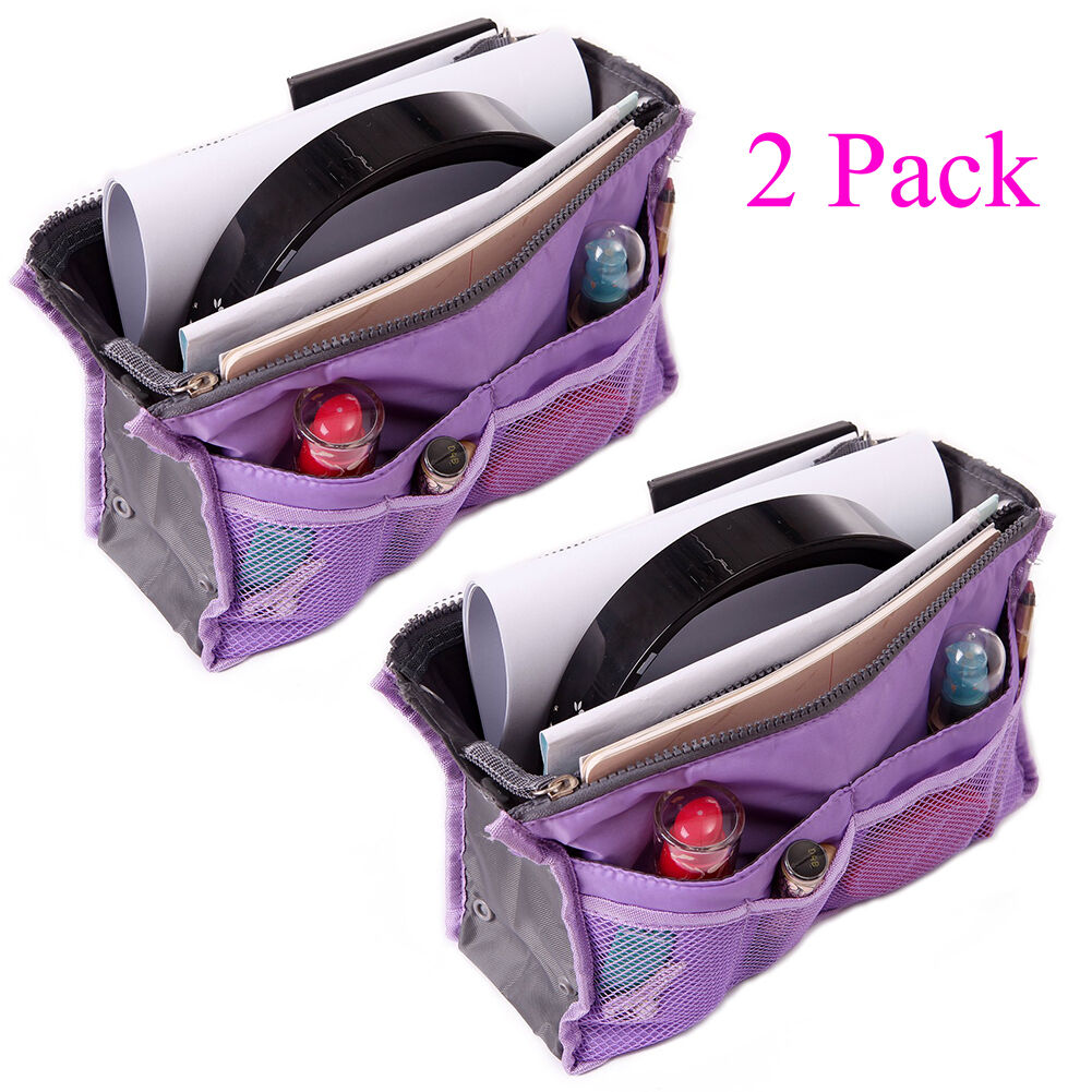 2 Pack Travel Insert Handbag Purse Large Liner Organizer Tidy Bags