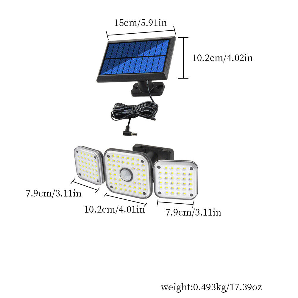 US 1-2 Pack Solar Outdoor Lights Monitor Sensor Luces De Calle LED Con Wall Lamp